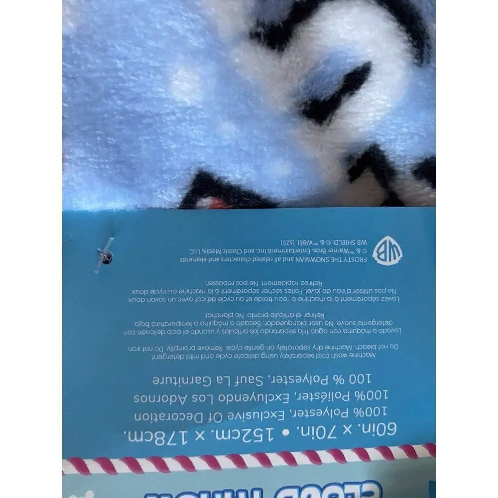 Christmas Frosty‎ The Snowman Jolly Fun Cloud Throw Blanket 60 X 70” Candy Cane